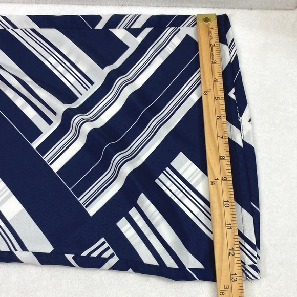 Liz Claiborne Palazzo Pants Womens Large Navy Blue White Retro Wide Leg Pockets - Picture 10 of 10